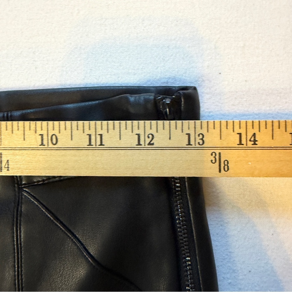 Zara Black Faux Leather Leggings Side Zip w/ Ankle Zip Women's Size XS - Picture 8 of 10